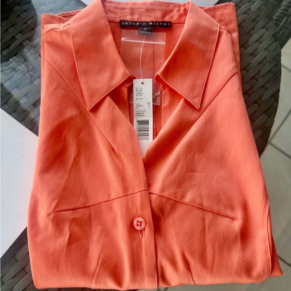 ANTONIO MELANI Coral Button-Down Blouse